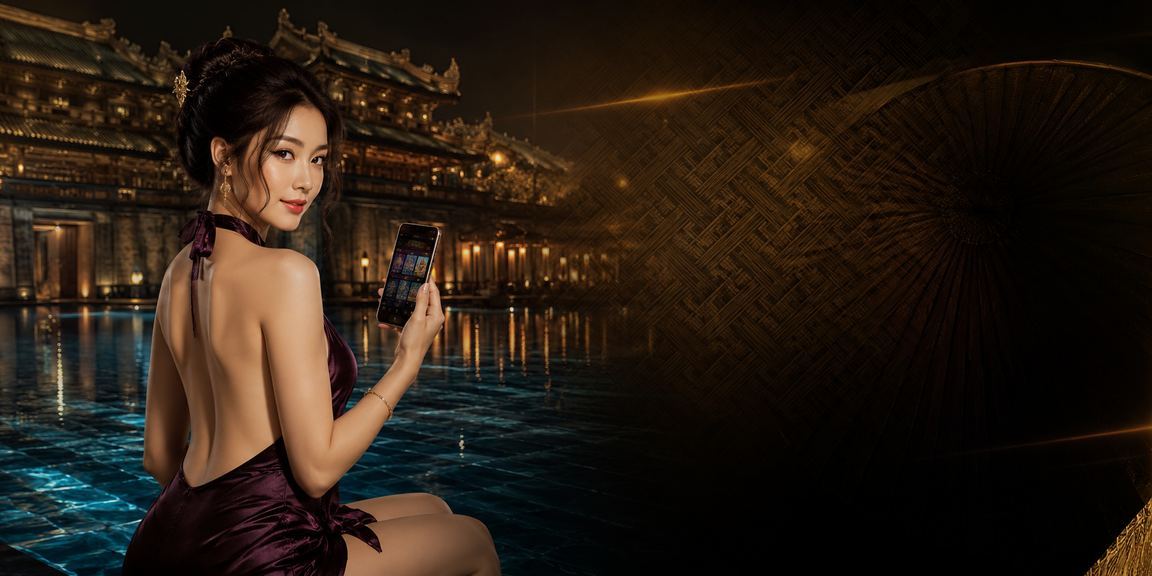 Người dùng Huế mở app 7ds trên điện thoại để theo dõi sự kiện thể thao bên tà áo dài truyền thống