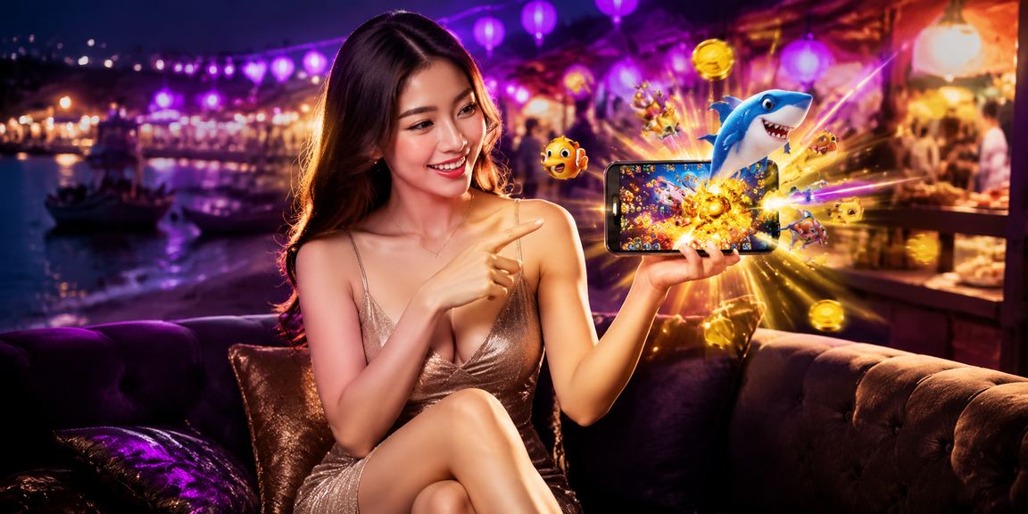 Cảnh chợ đêm Mũi Né sôi động với người dùng thư giãn và chơi bắn cá trực tuyến